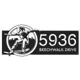 Custom Metal Skateboarder sport Skateboard Metal Address Sign, House number, Outdoor Number Signage, Yard Sign Address Plate