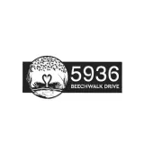 Custom Metal Tree and Swan Couple on Lake Metal Address Sign, House number, Outdoor Number Signage, Yard Sign Address Plate