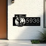 Custom Metal Raccoon Wild animal wildlife Metal Address Sign, House number, Outdoor Number Signage, Yard Sign Address Plate
