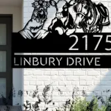 Custom Metal Chicken Cow horse farmhouse farm animals Metal Address Sign, House number, Outdoor Number Signage, Yard Sign Address Plate