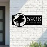 Custom Metal Piano musical instrument Metal Address Sign Custom House number Hanging Address Plaque Yard Sign Outdoor