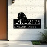 Custom Metal Dachshund dog Puppy Metal Address Sign House number Hanging Address Plaque Yard Sign Outdoor decor