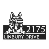 Custom Metal German Shepherd dog US flag glasses Metal Address Sign House number Hanging Address Plaque Yard Sign Outdoor decor