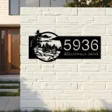 Custom Metal Motocycle Biker Bike rider Metal Address Sign, House number, Outdoor Number Signage, Yard Sign Address Plate