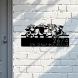 Custom Metal Goat Cow sheep pig farmhouse farm animals Metal Address Sign, House number, Outdoor Number Signage, Yard Sign Address Plate