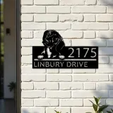 Custom Metal Dachshund dog Puppy Metal Address Sign House number Hanging Address Plaque Yard Sign Outdoor decor