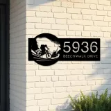 Custom Metal Mountain Bike Bicycle Cyclist Metal Address Sign, House number, Outdoor Number Signage, Yard Sign Address Plate