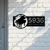 Custom Metal Piano musical instrument Metal Address Sign Custom House number Hanging Address Plaque Yard Sign Outdoor