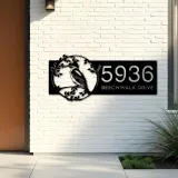 Custom Metal Kingfisher bird on tree branch Metal Address Sign Custom Hanging Address Plaque House number Yard Sign Outdoor