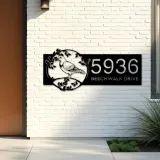 Custom Metal Pigeon bird on tree branch Metal Address Sign Custom Hanging Address Plaque House number Yard Sign Outdoor Sign