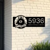 Custom Metal Billiard pool club Metal Address Sign, House number, Outdoor Number Signage, Yard Sign Address Plate