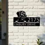Custom Metal Wirehaired Vizsla dog Puppy Metal Address Sign House number Hanging Address Plaque Yard Sign Outdoor decor