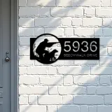 Custom Metal Duck hunting Hunter and dog Metal Address Sign Custom House number Hanging Address Plaque Yard Sign Outdoor