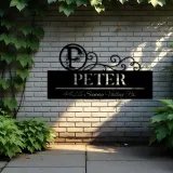 Custom Metal Monogram Letters family name Metal Address Sign House number Hanging Address Plaque Yard Sign Outdoor decor S12