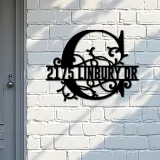 Custom Metal Floral Monogram Split Letter C Metal Address Sign House number Hanging Address Plaque Yard Sign Outdoor decor