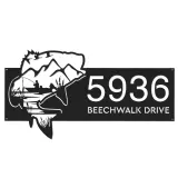 Custom Metal Bass fishing fisherman Metal Address Sign, House number, Outdoor Number Signage, Yard Sign Address Plate002