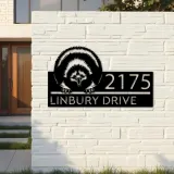 Custom Metal Peeking Echidna Wild animal wildlife Metal Address Sign, House number, Outdoor Number Signage, Yard Sign Address Plate