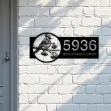Custom Metal Blue jay bird Metal Address Sign Custom Hanging Address Plaque House number Yard Sign Outdoor Sign