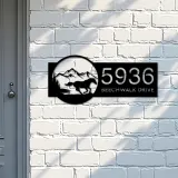 Custom Metal Horse running scene Metal Address Sign, House number, Outdoor Number Signage, Yard Sign Address Plate