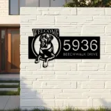 Custom Metal Cane Corso dog cute puppy welcome Metal Address Sign House number Hanging Address Plaque Yard Sign Outdoor decor