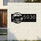 Custom Metal Fox Wild animal wildlife Metal Address Sign, House number, Outdoor Number Signage, Yard Sign Address Plate