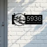 Custom Metal Skiing Ski winter sport Metal Address Sign, House number, Outdoor Number Signage, Yard Sign Address Plate