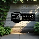 Custom Metal Western Cowboy Metal Address Sign, House number, Outdoor Number Signage, Yard Sign Address Plate