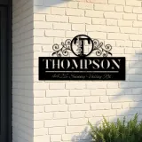 Custom Metal Monogram Letters family name Metal Address Sign House number Hanging Address Plaque Yard Sign Outdoor decor S9