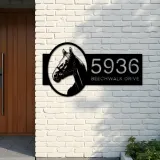 Custom Metal Horse head farm animal ranch Metal Address Sign, House number, Outdoor Number Signage, Yard Sign Address Plate