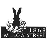 Custom Metal Rabbit Easter egg Bunny Metal Address Sign, House number, Outdoor Number Signage, Yard Sign Address Plate