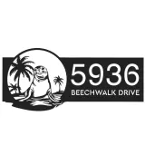 Custom Metal Cute Seal Wild animal wildlife Metal Address Sign, House number, Outdoor Number Signage, Yard Sign Address Plate