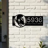 Custom Metal Barber shop hair dresser salon Metal Address Sign Custom House number Hanging Address Plaque Yard Sign Outdoor