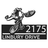 Custom Metal BMX Bicycle freestyle Metal Address Sign, House number, Outdoor Number Signage, Yard Sign Address Plate