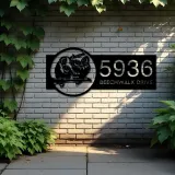 Custom Metal Cute Owls couple Metal Address Sign, House number, Outdoor Number Signage, Yard Sign Address Plate