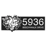 Custom Metal Floral Love heart butterfly Metal Address Sign, House number, Outdoor Number Signage, Yard Sign Address Plate