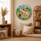 Playful Puppy Dogs Kids Room Wall Clock
