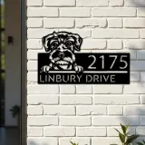 Custom Metal Schnauzer Dog Cute puppy Metal Address Sign House number Hanging Address Plaque Yard Sign Outdoor decor