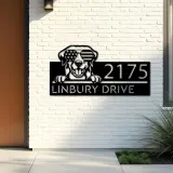 Custom Metal Golden Retriever dog US glasses Metal Address Sign House number Hanging Address Plaque Yard Sign Outdoor decor