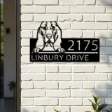 Custom Metal Basset hound dog cute puppy Metal Address Sign House number Hanging Address Plaque Yard Sign Outdoor decor