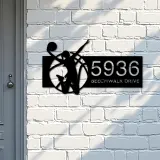 Custom Metal Female girl basketball player Metal Address Sign, House number, Outdoor Number Signage, Yard Sign Address Plate