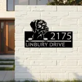 Custom Metal Wirehaired Vizsla dog Puppy Metal Address Sign House number Hanging Address Plaque Yard Sign Outdoor decor