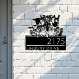 Custom Metal farm animals farmhouse ranch Metal Address Sign, House number, Outdoor Number Signage, Yard Sign Address Plate