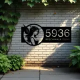 Custom Metal Fairy Metal Address Sign Custom Hanging Address Plaque House number Yard Sign Outdoor Sign
