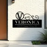 Custom Metal Monogram Letters family name Metal Address Sign House number Hanging Address Plaque Yard Sign Outdoor decor S16