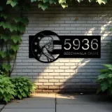 Custom Metal American Nurse Wearing Mask Metal Address Sign, House number, Outdoor Number Signage, Yard Sign Address Plate