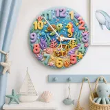 Pastel Under The Sea Kids Room Wall Clock