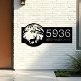 Custom Metal Deer in Woodland wild life Metal Address Sign, House number, Outdoor Number Signage, Yard Sign Address Plate