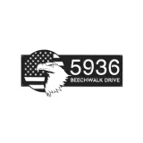 Custom Metal USA eagle with flag patriotic Metal Address Sign, House number, Outdoor Number Signage, Yard Sign Address Plate