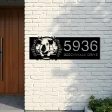 Custom Metal Peeking pig farm animal farmhouse ranch Metal Address Sign, House number, Outdoor Number Signage, Yard Sign Address Plate
