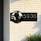 Custom Metal Hiking Camping mountain climbing Metal Address Sign, House number, Outdoor Number Signage, Yard Sign Address Plate